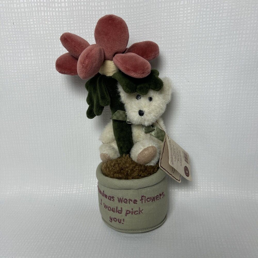 NWT Boyds Bears GRAMMIE bear Grandma Mother's Day 8" flower pot  Bear- Rare